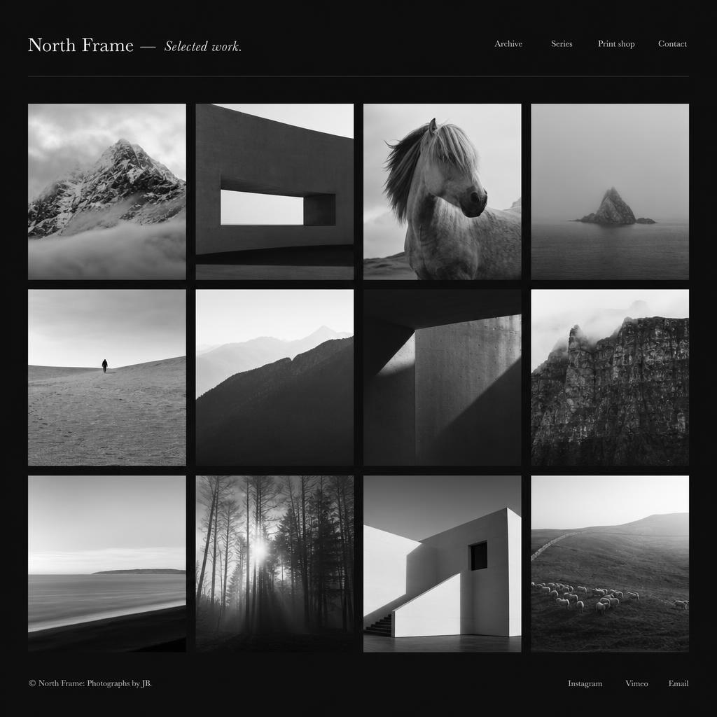 North Frame — A photographer's archive designed to disappear behind the work.